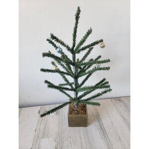 Mini farmhouse style tree pine xmas home decor tabletop figure